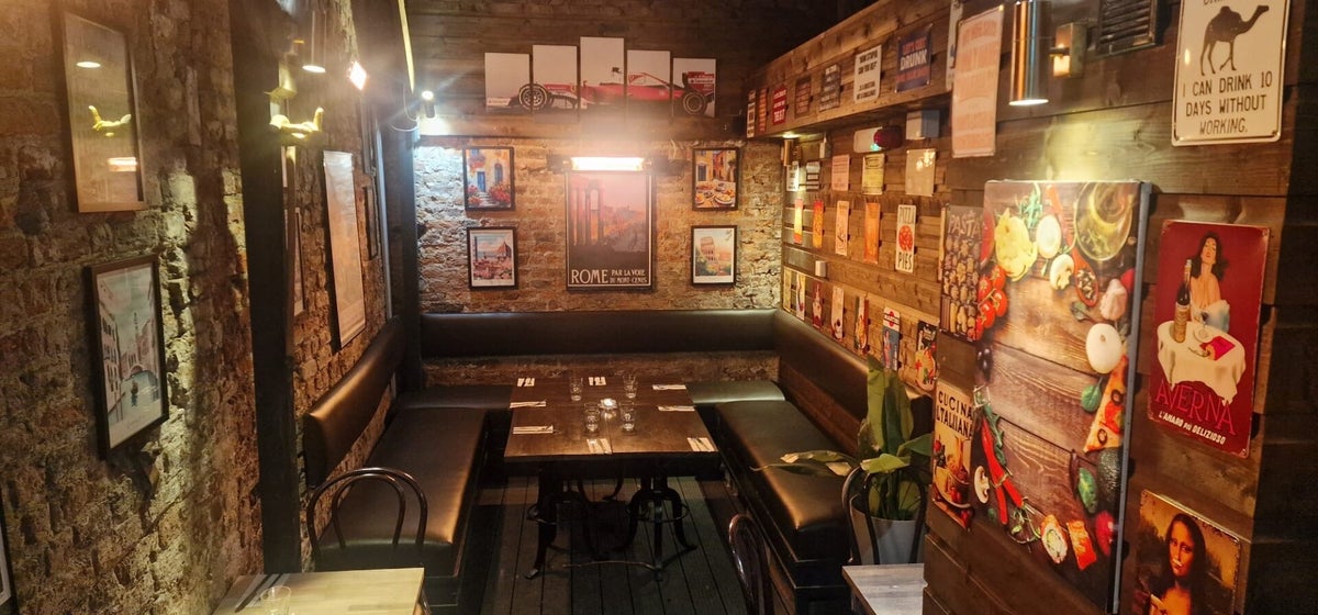 Private dining booth at La Cosa Nostra, Thomas Street Dublin